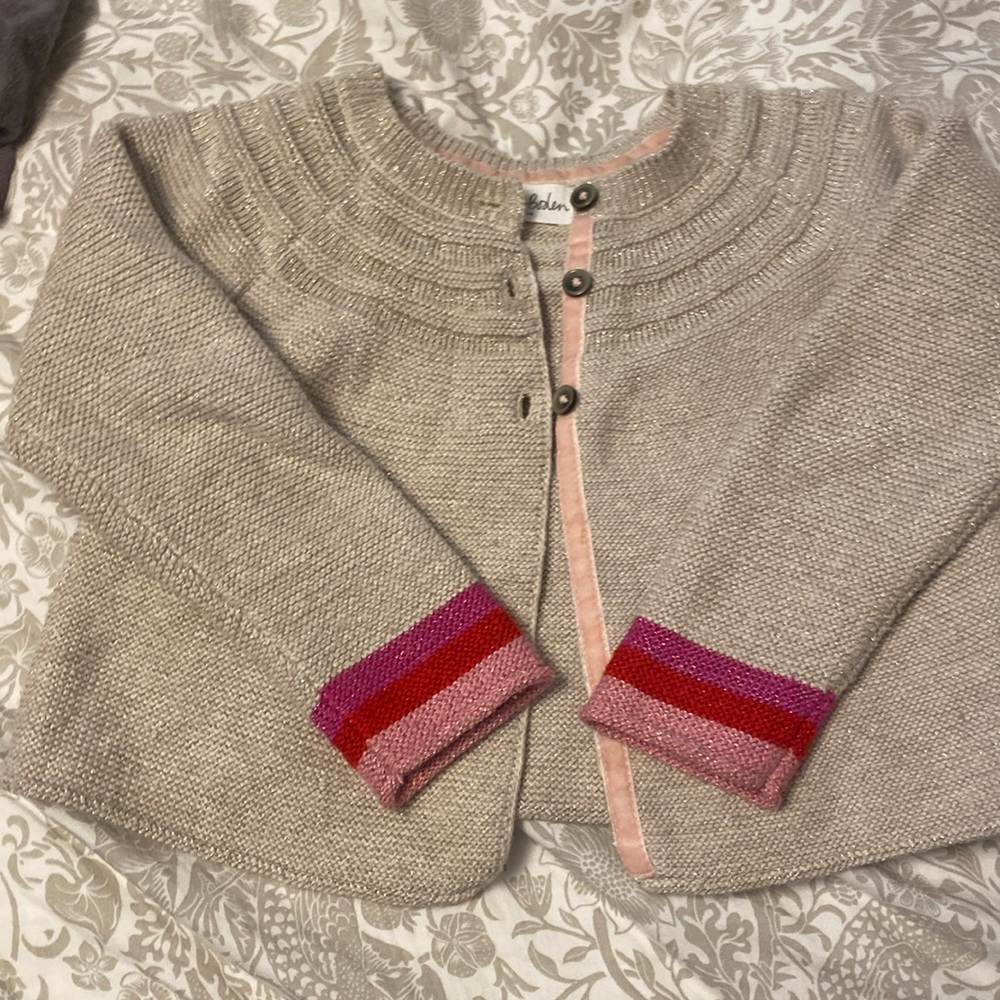 Mini Boden Metallic Sweater 2-3y